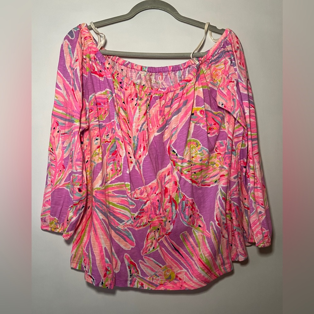 Lilly Pulitzer Enna Knit Top in Amethyst Sunseekers Size XL EUC
